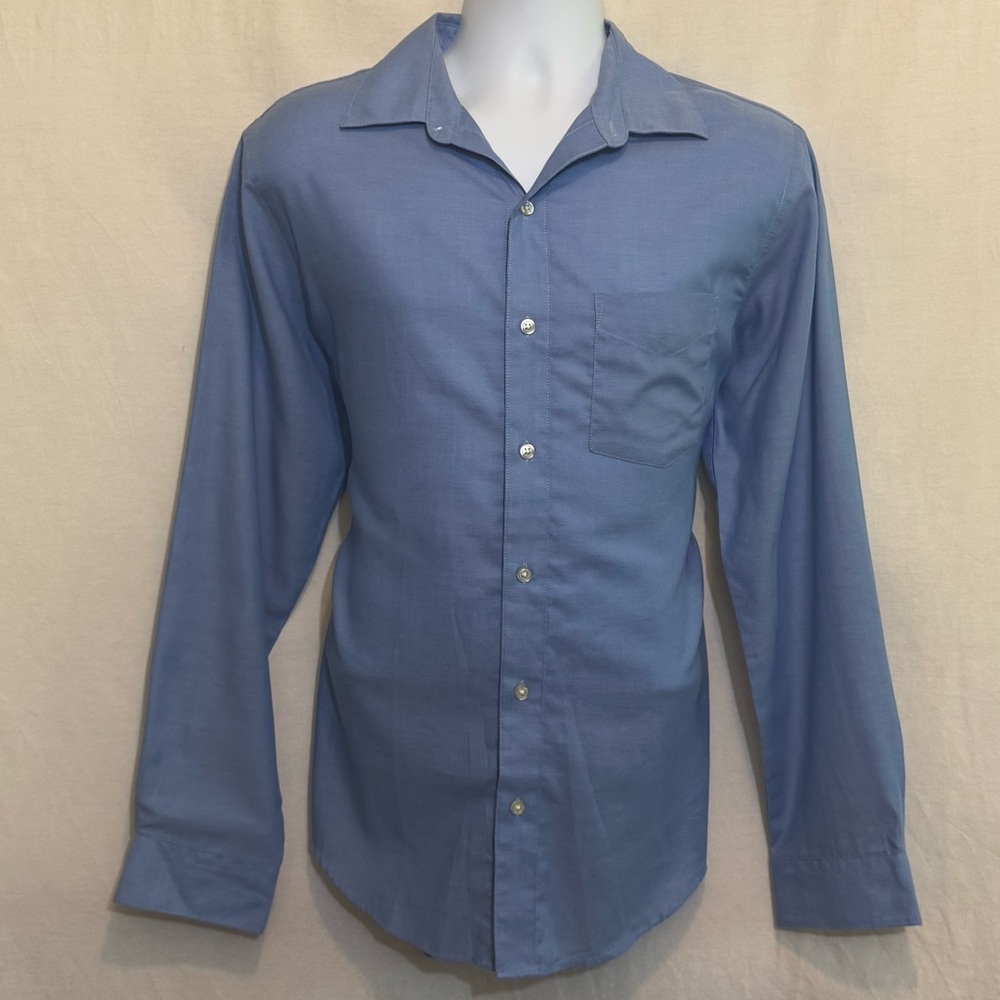 F-27 Men’s Van Heusen Blue Long Sleeve Dress Shirt Size‎ 15-15 1/2